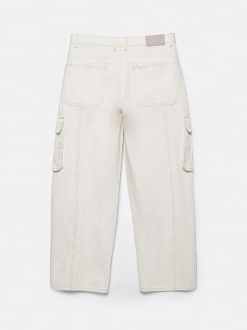 Baggy Jeans cargo Pull&Bear en blanc
