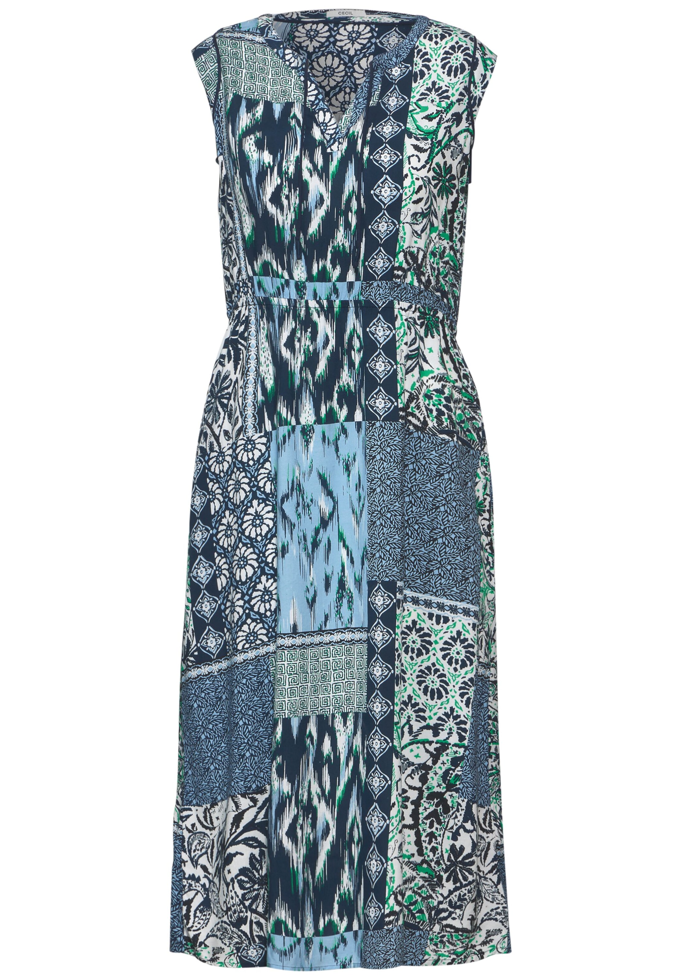 CECIL Sommerkleid in hellblau / petrol / grasgrün / weiß, Produktansicht