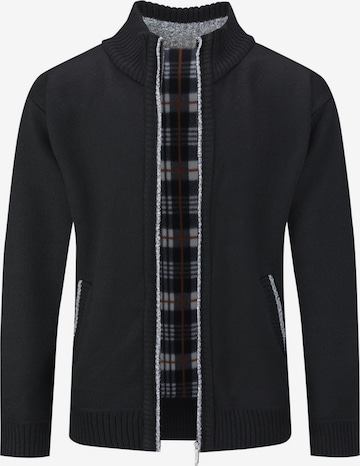 ALLTHEMEN Knit Cardigan in Black: front