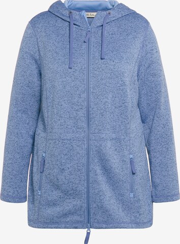 Ulla Popken Zip-Up Hoodie in Blue: front