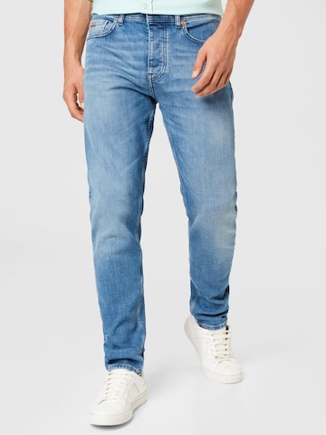 Slimfit Jeans 'Taber' de la BOSS pe albastru: față