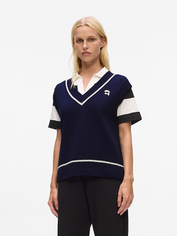 Karl Lagerfeld - Chaleco de punto en azul: frente