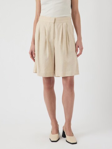 YAS - Loosefit Pantalón plisado 'YASTunni' en blanco: frente