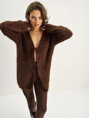 Bianco Lucci Gebreid vest in Bruin