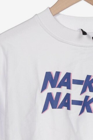 NA-KD Sweatshirt & Zip-Up Hoodie in XL in White