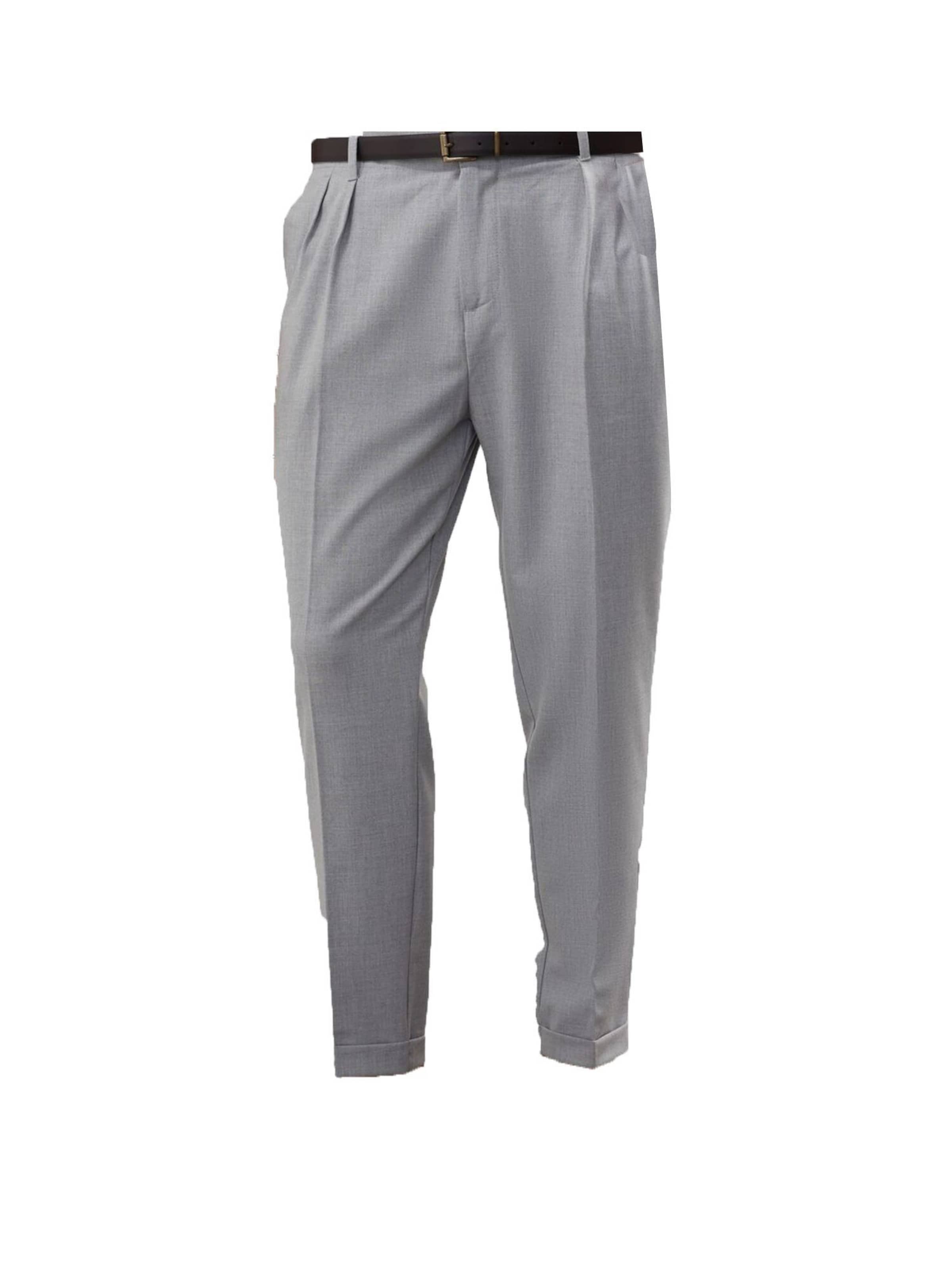Tapered Pantaloni con piega frontale di Antioch in grigio: frontale