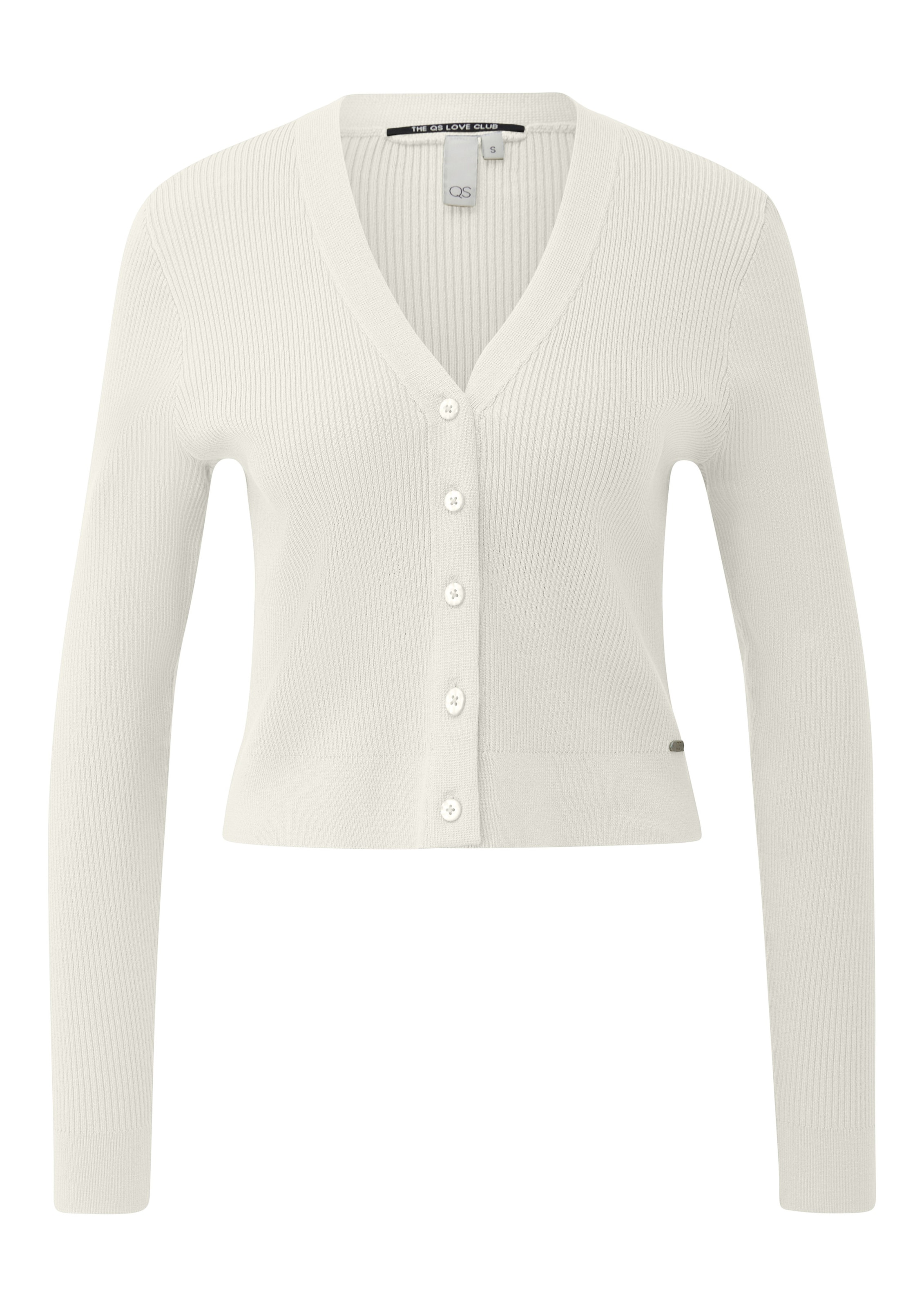 QS Knit Cardigan in Beige: front