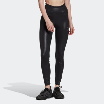 ADIDAS BY STELLA MCCARTNEY Skinny Urheiluhousut 'Shiny ' värissä musta