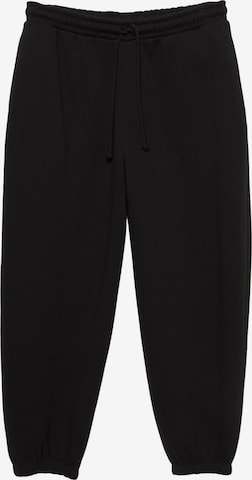 Pull&BearTapered Hlače - crna boja: prednji dio