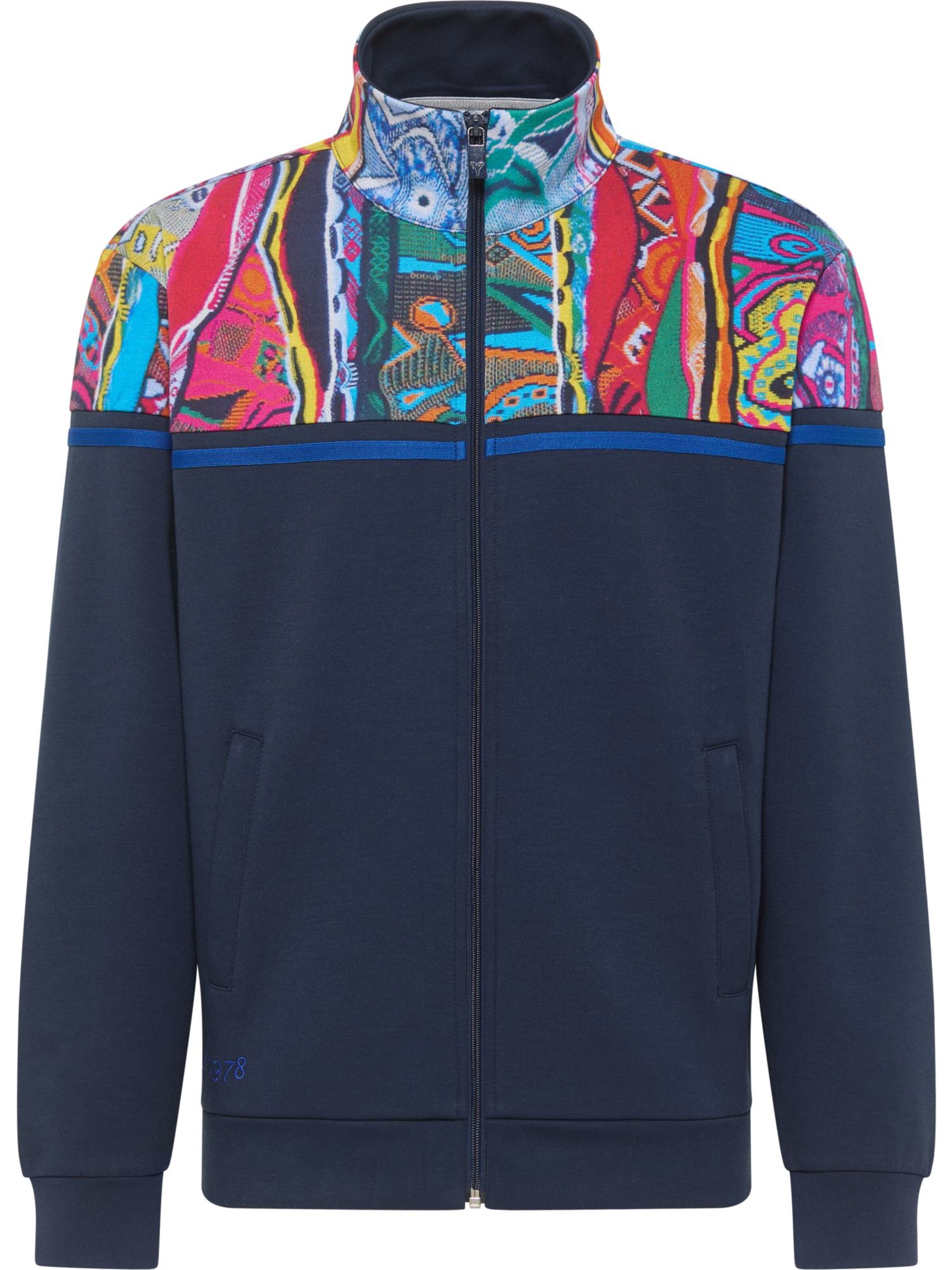 Carlo Colucci Sweatvest ' Di Tonno ' in Blauw: voorkant