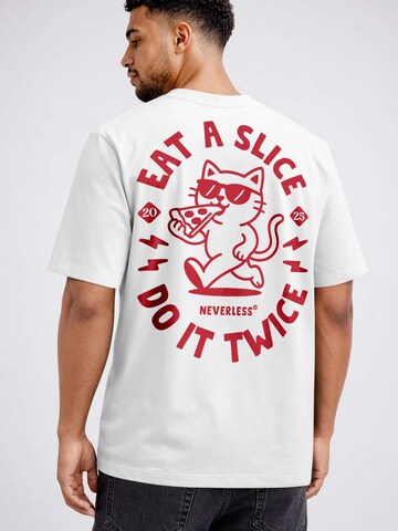 Neverless Shirt 'Eat a Slice'‌‌‌‌‌‌‌‌‌‌ in Weiß