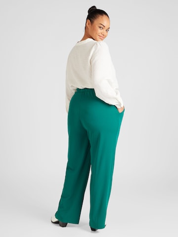 ONLY Carmakoma Wide leg Pleat-Front Pants 'SANIA' in Green