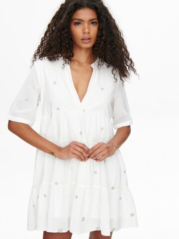 ONLY - Vestido camisero en blanco