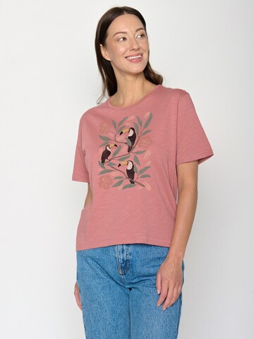 Maglietta 'Nova Tucan Flower' di GREENBOMB in rosa: frontale