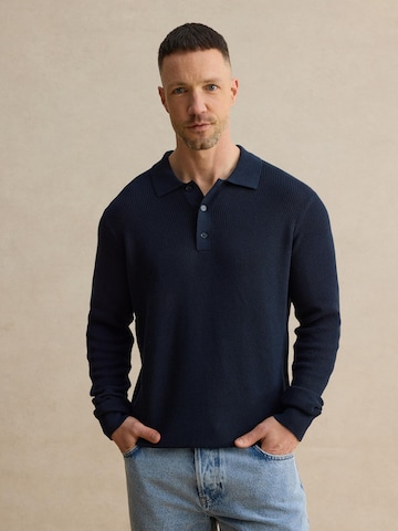 DAN FOX APPAREL Pulover 'Davin' | modra barva: sprednja stran