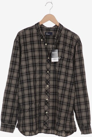 Fred Perry Button Up Shirt in XXL in Black: front