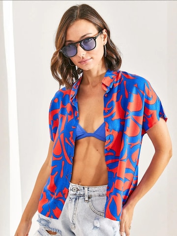 Bianco Lucci Blouse in Blauw