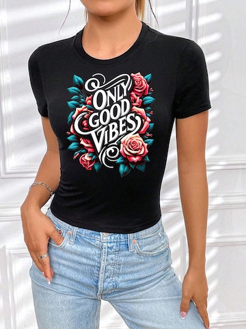 RMK Shirt 'Good Vibes Only' in Black