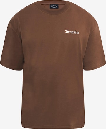 Dropsize T-Shirt 'Embo' in Braun: predná strana