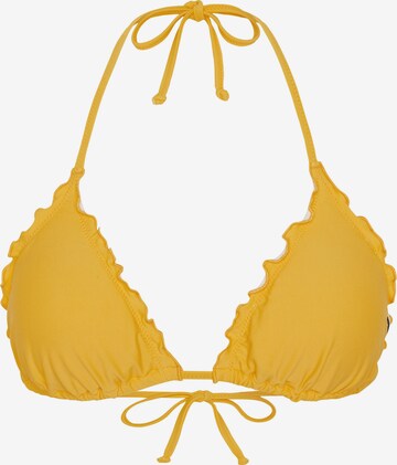 CHIEMSEE Triangle Bikini Top in Yellow: front