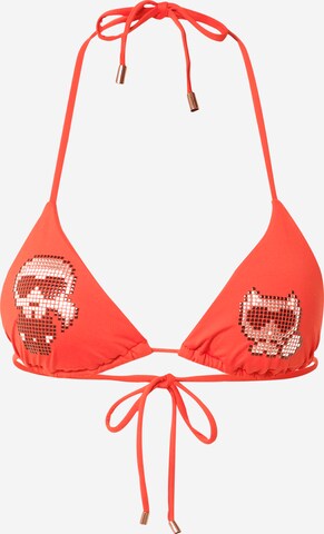 Karl Lagerfeld Bikini Top 'Choupette' in Red: front