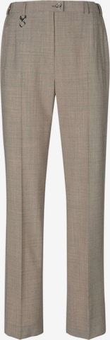 Goldner Regular Pleated Pants 'Anna' in Brown: front