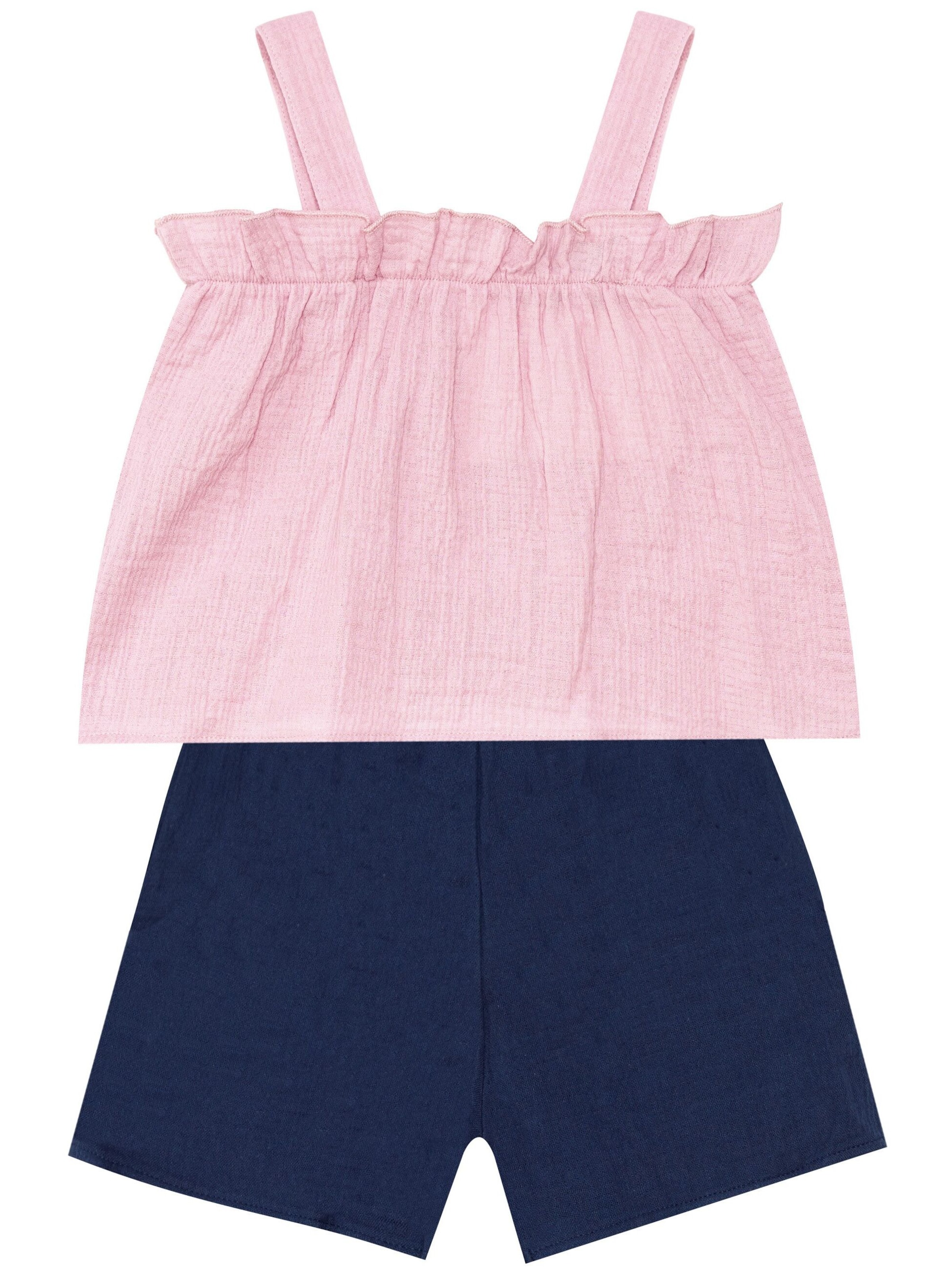 Denokids Trainingspak 'Frill Muslin' in Roze