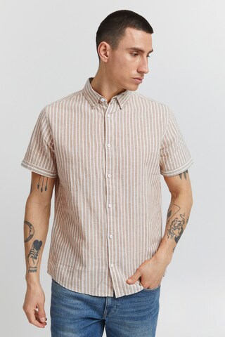 INDICODE JEANS Regular fit Overhemd 'Hank' in Beige: voorkant