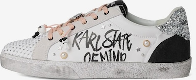 35 dydžio Sportbačiai be auliuko 'Skool State Of Mind' iš KARL LAGERFELD JEANS, spalva – juoda / sidabrinė / perlų balta / balkšva, Prekių apžvalga