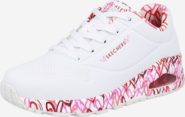 Baskets basses 'Loving Love' SKECHERS en blanc : devant