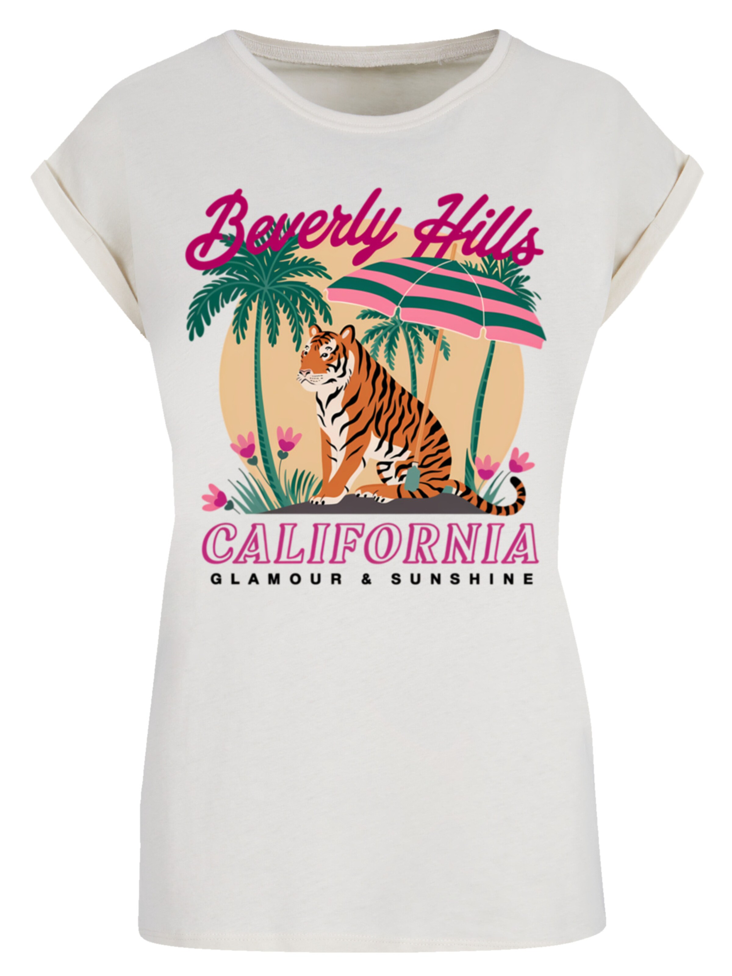 T-shirt 'Beverly Hills California Glamour Summer' F4NT4STIC en beige : devant
