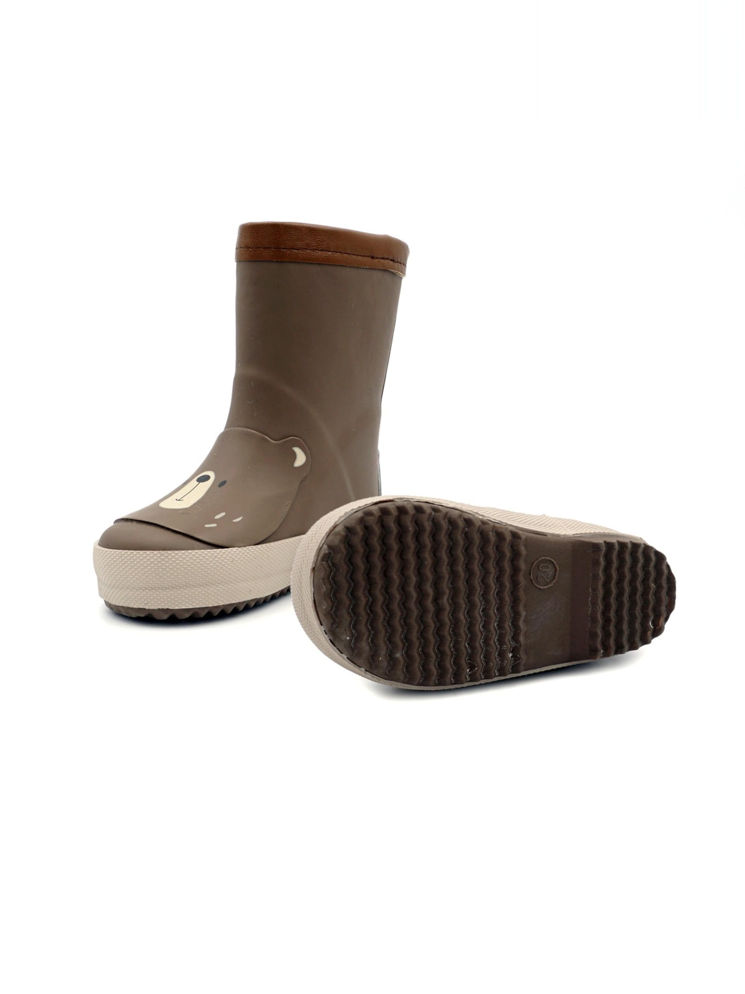 MAXIMO Rubber Boots 'Gummistiefel Bär Winterfutter, Reflekt 3M' in Brown
