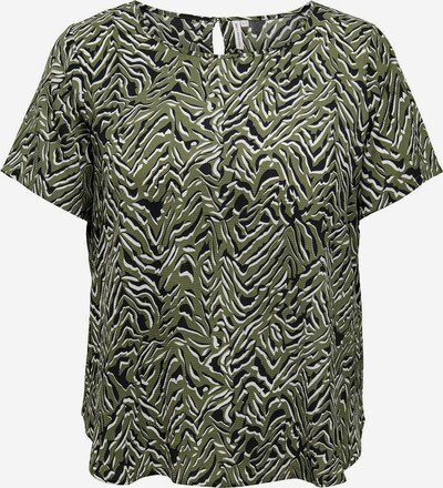 ONLY Carmakoma Bluse in grün / schwarz / weiß, Produktansicht