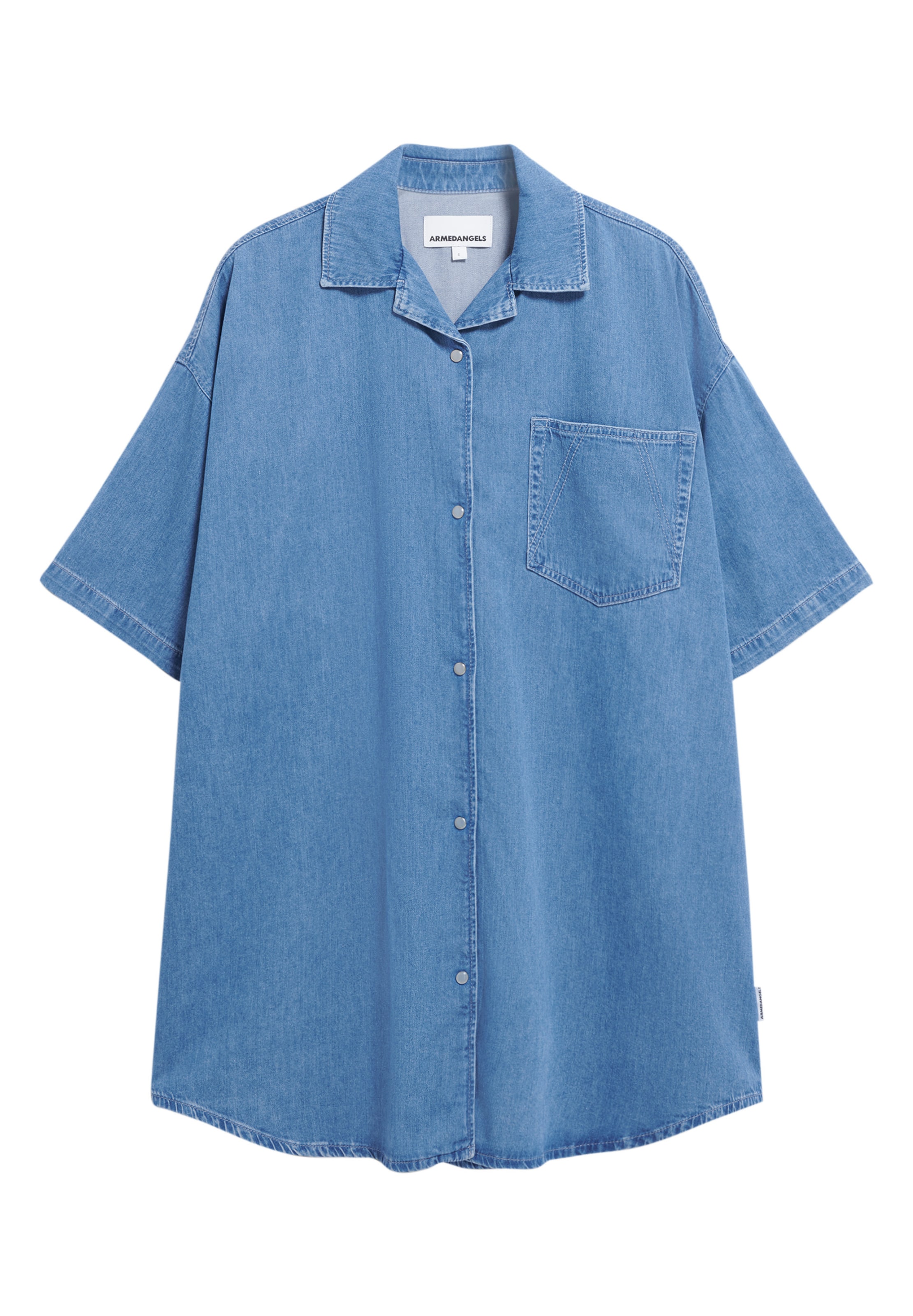 ARMEDANGELS Skjortklänning 'TAMIKAA' i blå: framsida