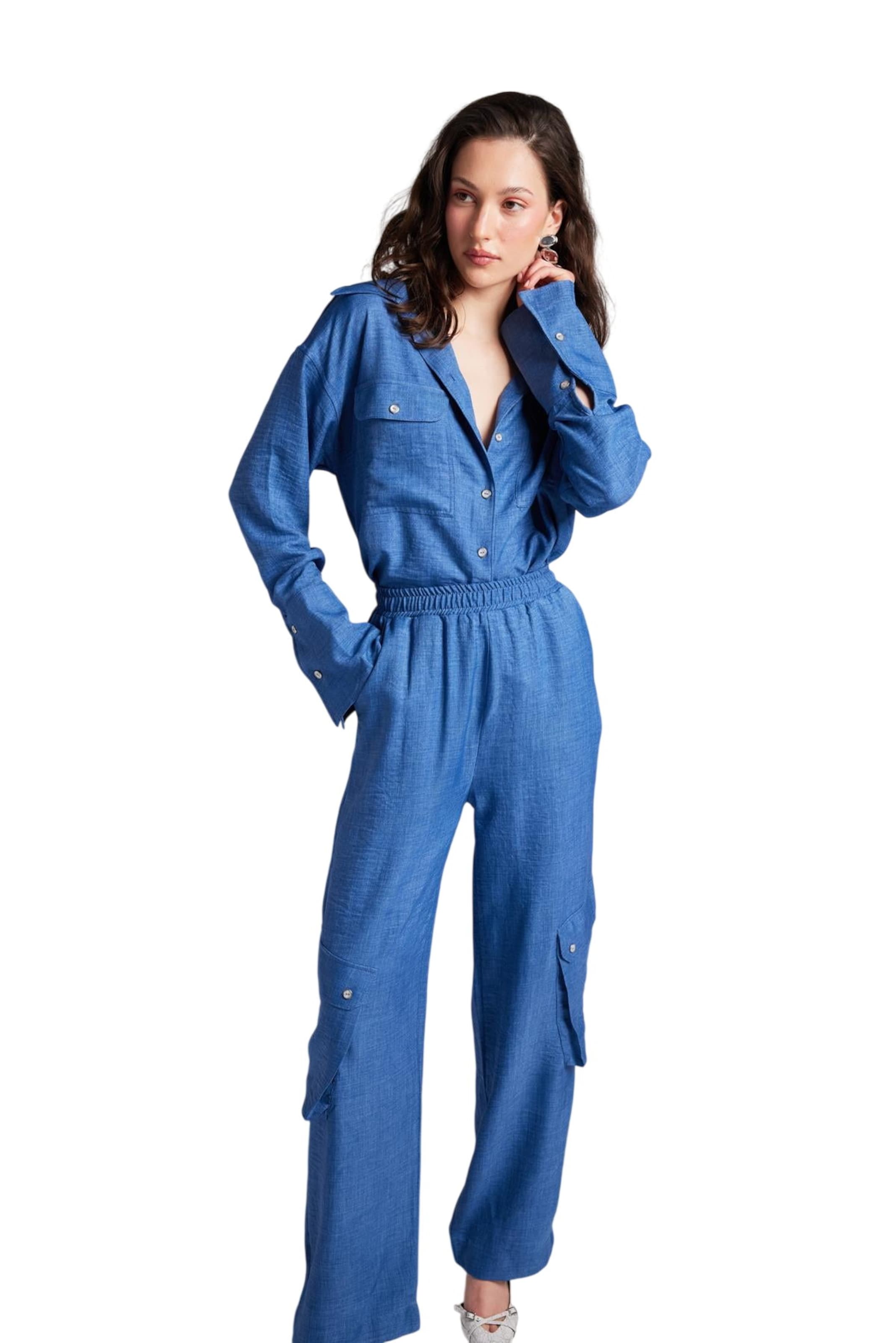 HOLLY LOLLY Loosefit Hose in Blau