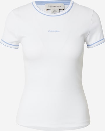 balta Calvin Klein Jeans Marškinėliai: priekis