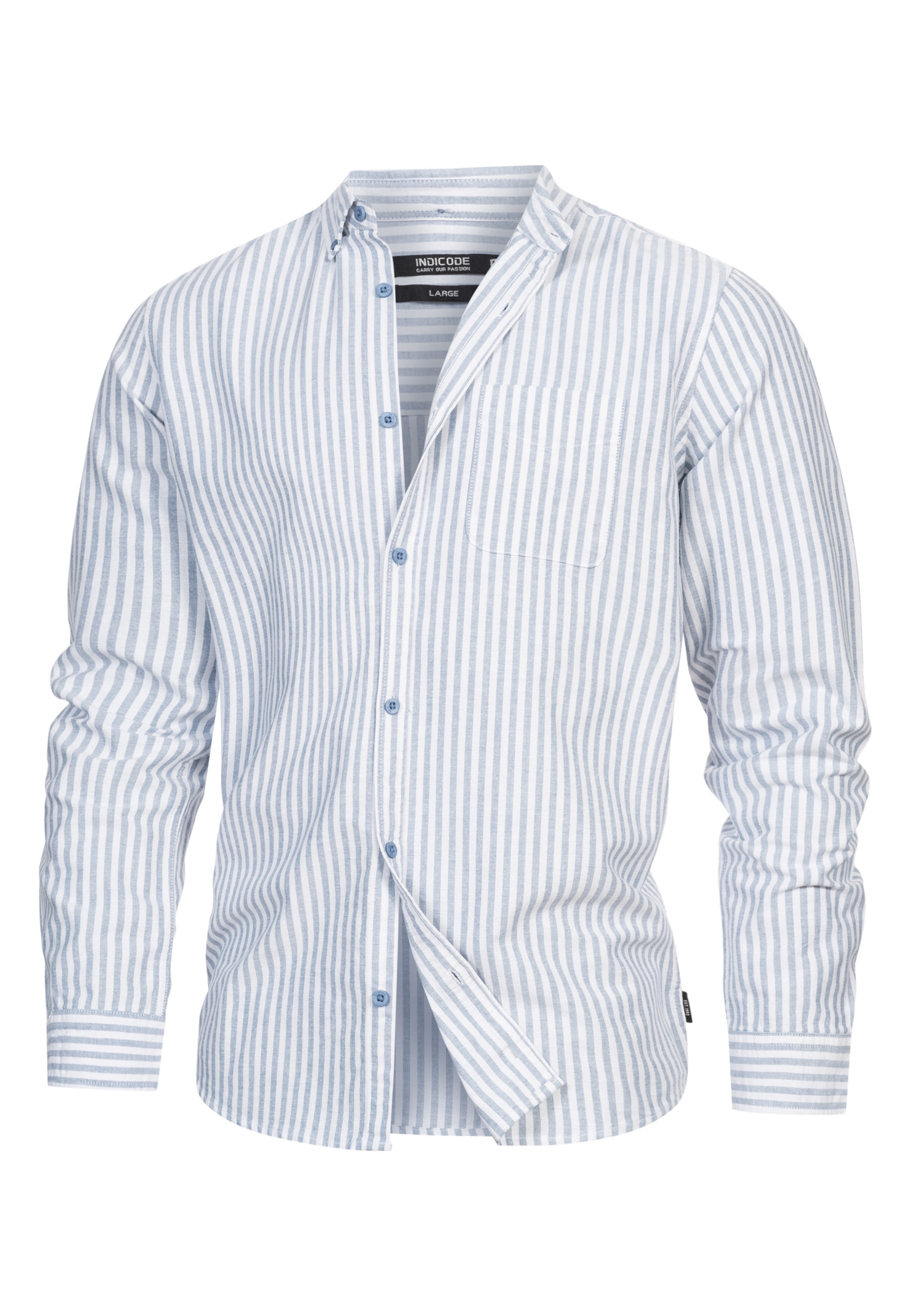 INDICODE JEANS Regular Fit Hemd 'Kepner' in Blau: Vorderseite