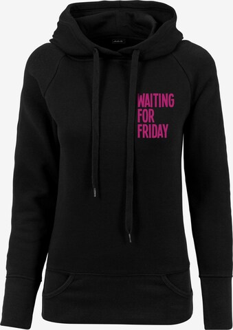 Merchcode Sweatshirt 'Waiting For Friday' in Black: front