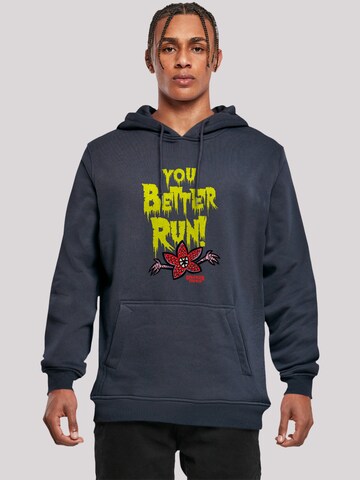 Sweat-shirt 'Stranger Things You Better Run Netflix TV Series' F4NT4STIC en bleu : devant