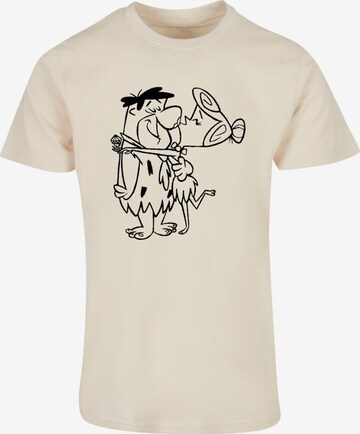 ABSOLUTE CULT Shirt 'The Flintstones - Fred And Wilma Kiss' in Beige: front