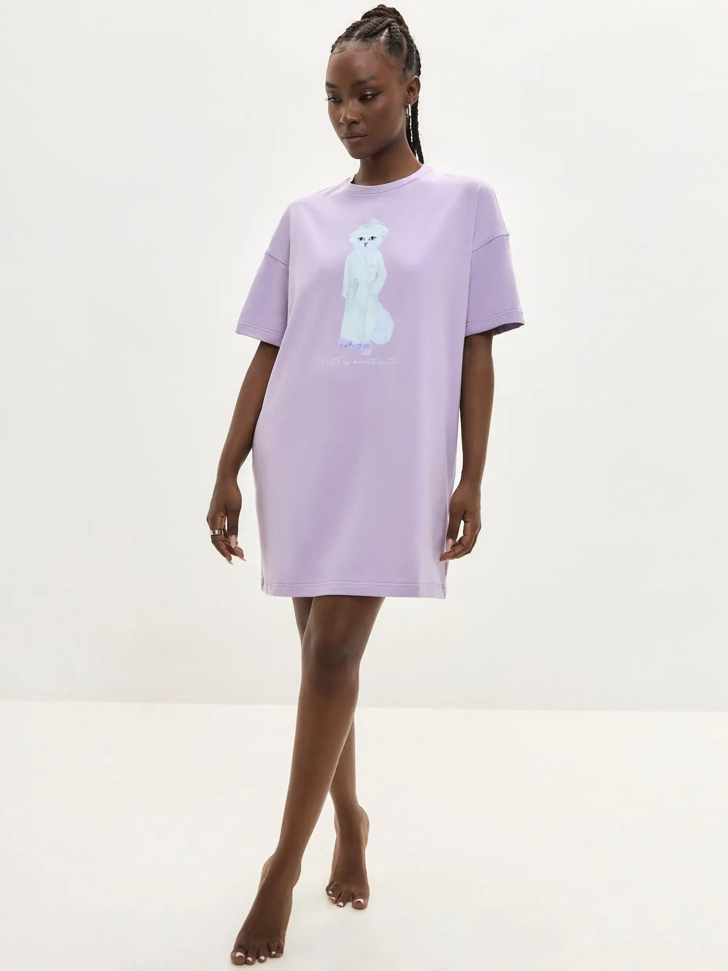 T-shirt 'Spa cat' Cat e Lolette en violet