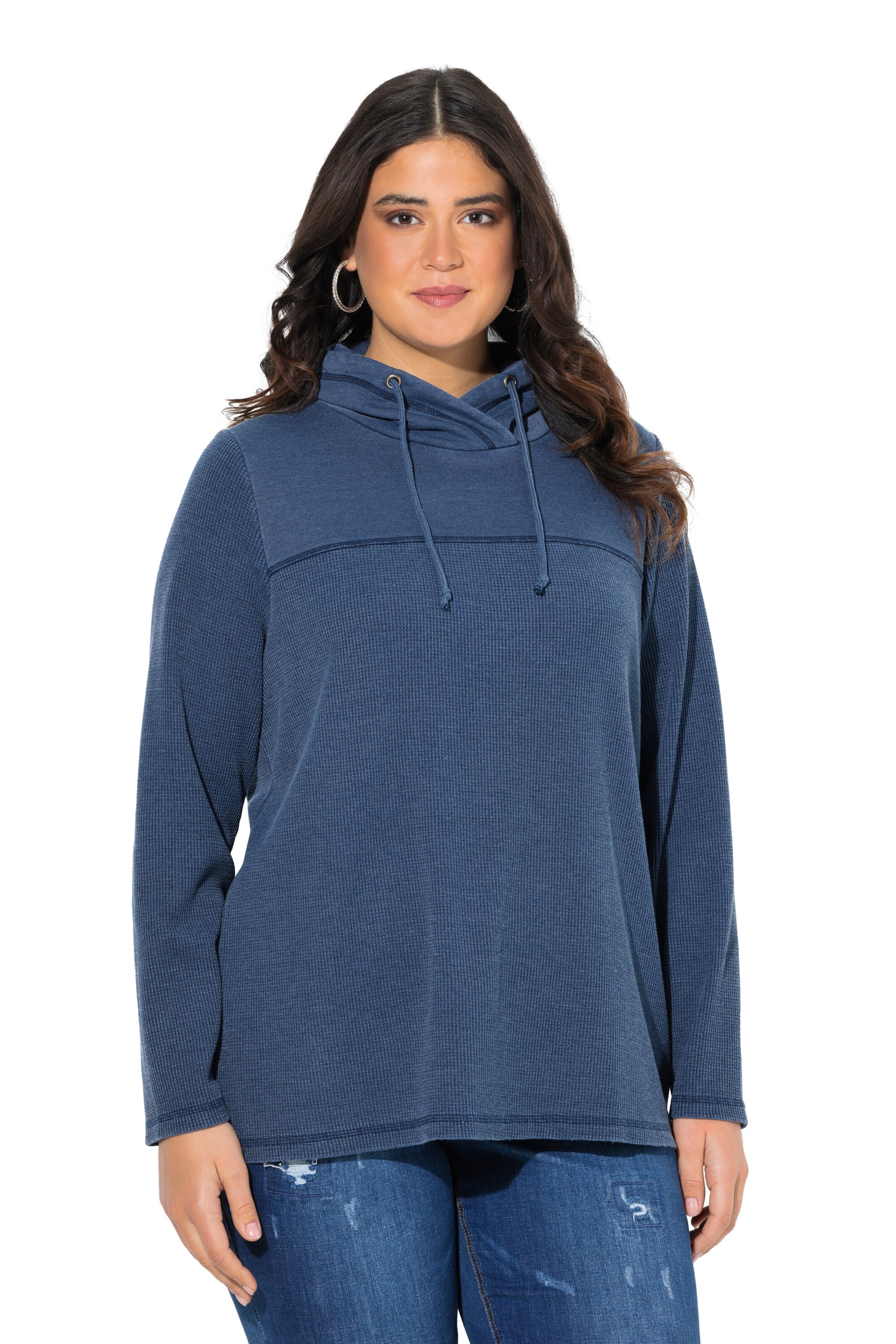 Bluză de molton de la Ulla Popken pe albastru: față