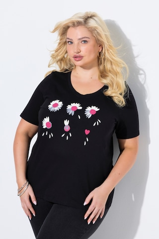 Ulla Popken Shirt 'Blütenzauber' in Black