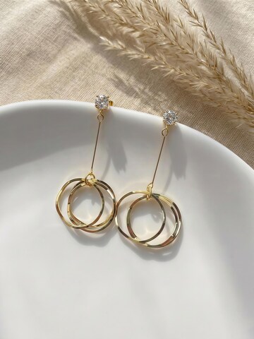 Kamakula Earrings 'Layered Circle' in Gold
