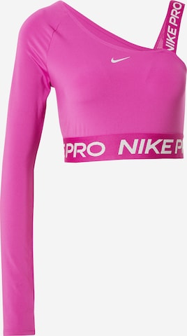 T-shirt fonctionnel 'Pro Shine' NIKE en rose : devant