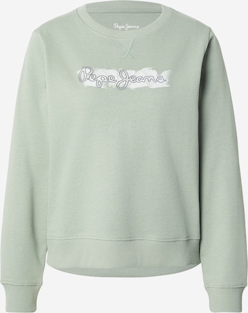 Pepe Jeans Суичър в зелено: отпред