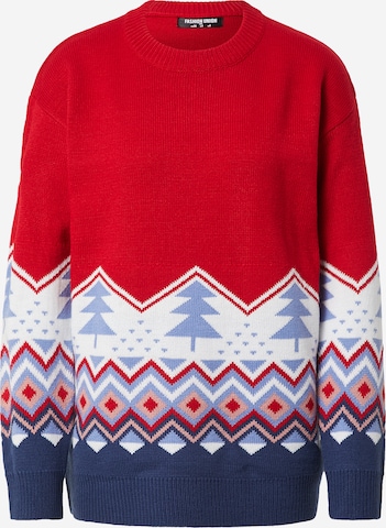 Fashion Union Sweter 'FAIRISLE' w kolorze czerwony: przód