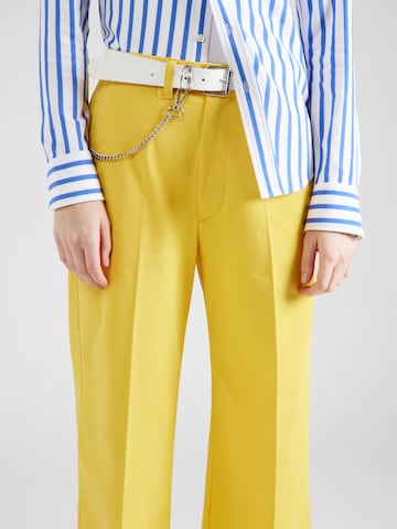 Wide leg Pantaloni cu dungă de la Polo Ralph Lauren pe galben