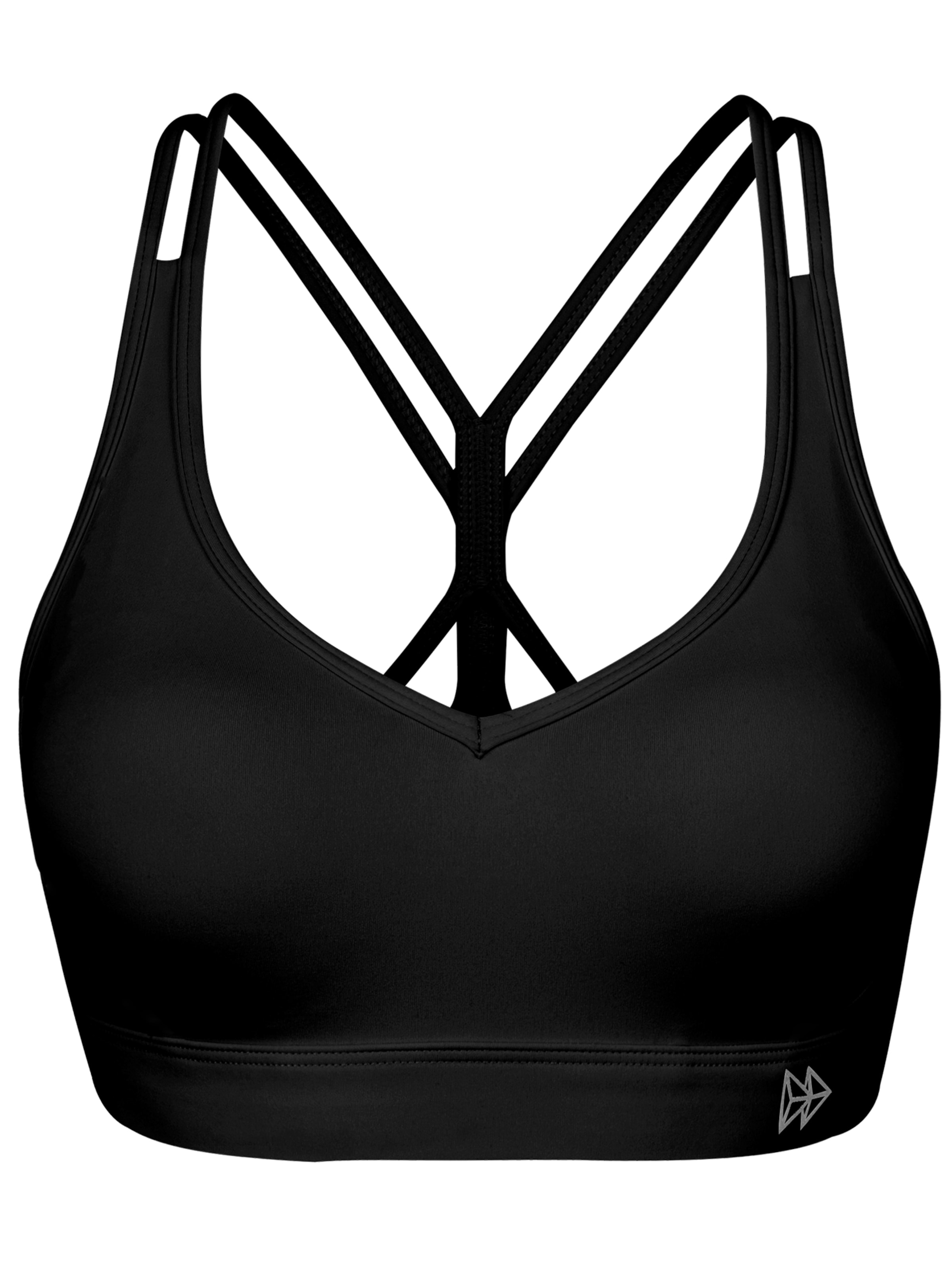 Yvette Push-up Sports Bra in Black: front