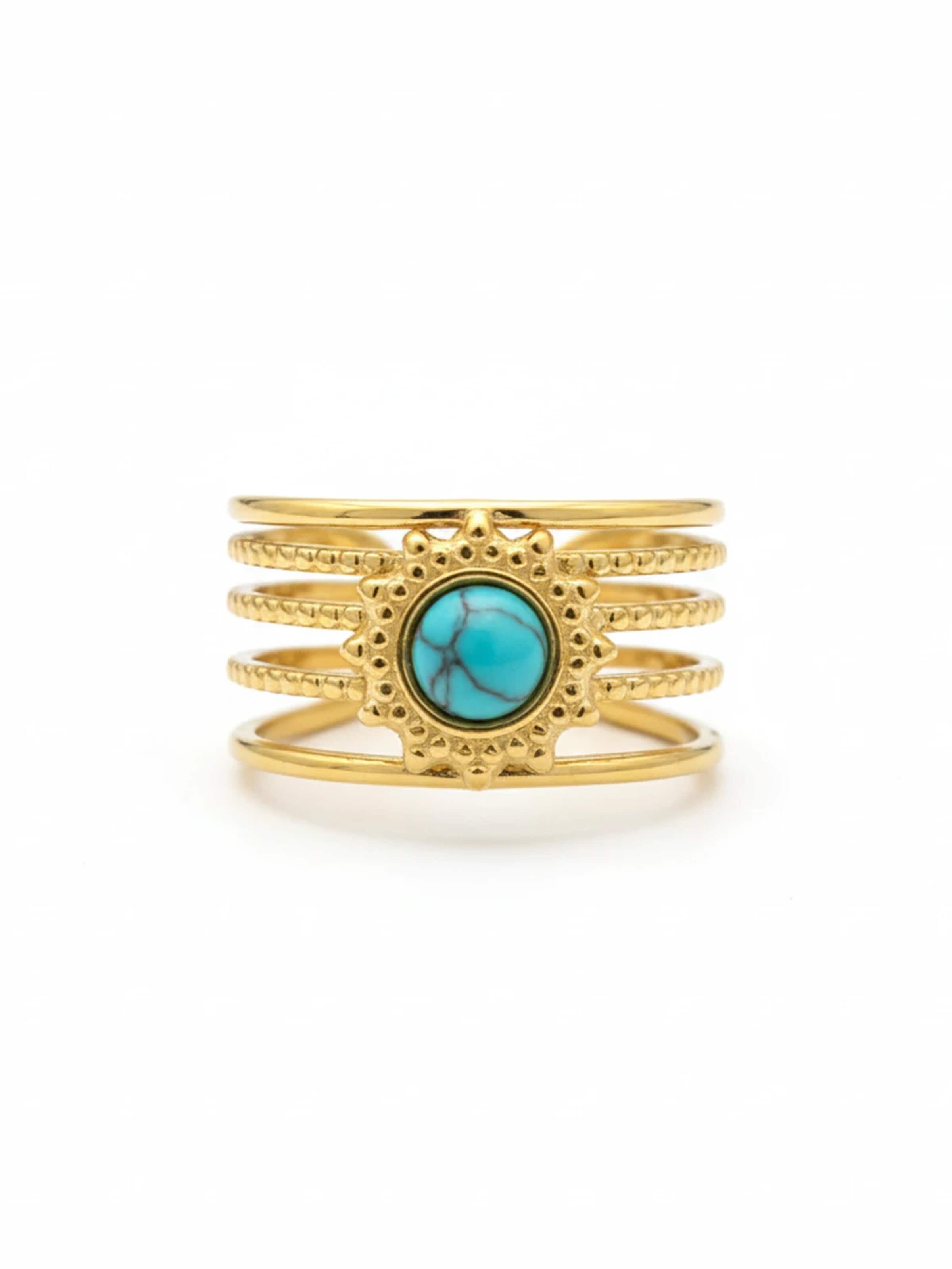 ETNÉE - Anillo 'Turchese' en oro: frente